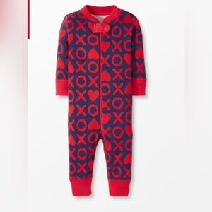 Hanna Andersson  Baby Zip Sleeper In Organic Cotton 3T xo Valentine love print